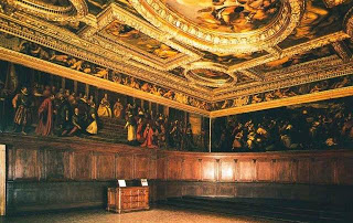 Council of Ten chamber in Doge's Palace in Venice